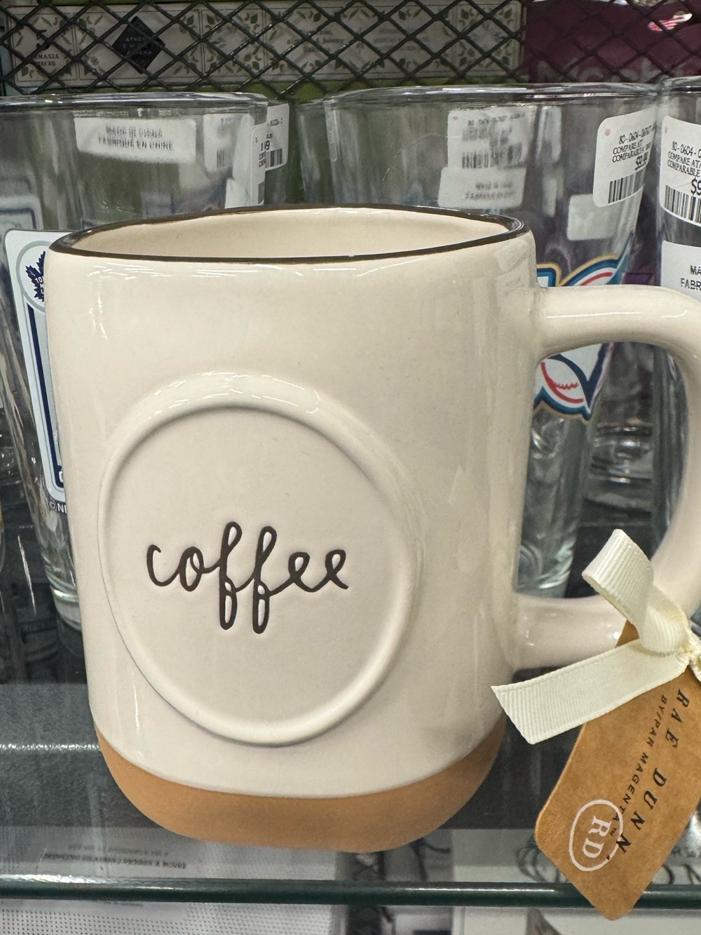 Rae Dunn Cream and Tan 'coffee' Mug
